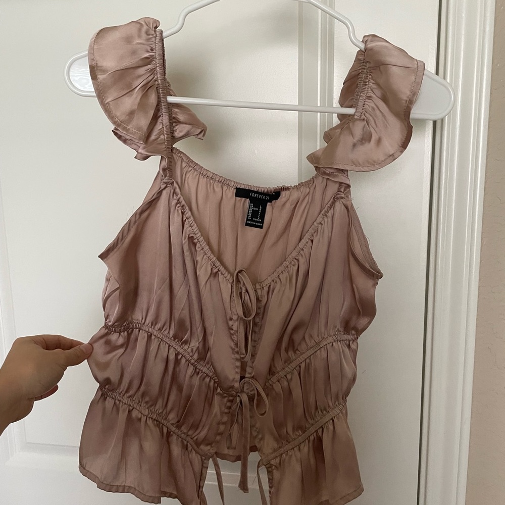 Satin tie top